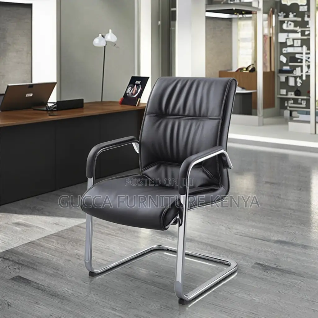 Executive Leather High-back Visitor's Chair