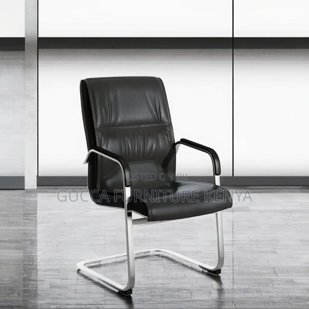Executive Leather High-back Visitor's Chair