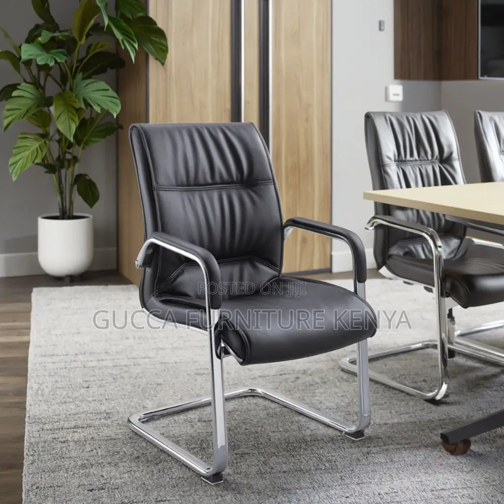 Executive Leather High-back Visitor's Chair