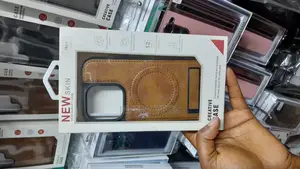 Amili Magsafe Leather Kickstand Back Case for iPhone 14 Pro -Brown