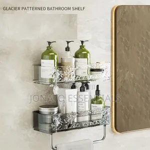 No-Drill Luxury Acrylic Bathroom Organizer - Clear Shower Caddy