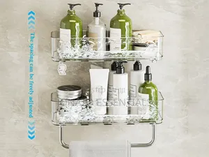 No-Drill Luxury Acrylic Bathroom Organizer - Clear Shower Caddy