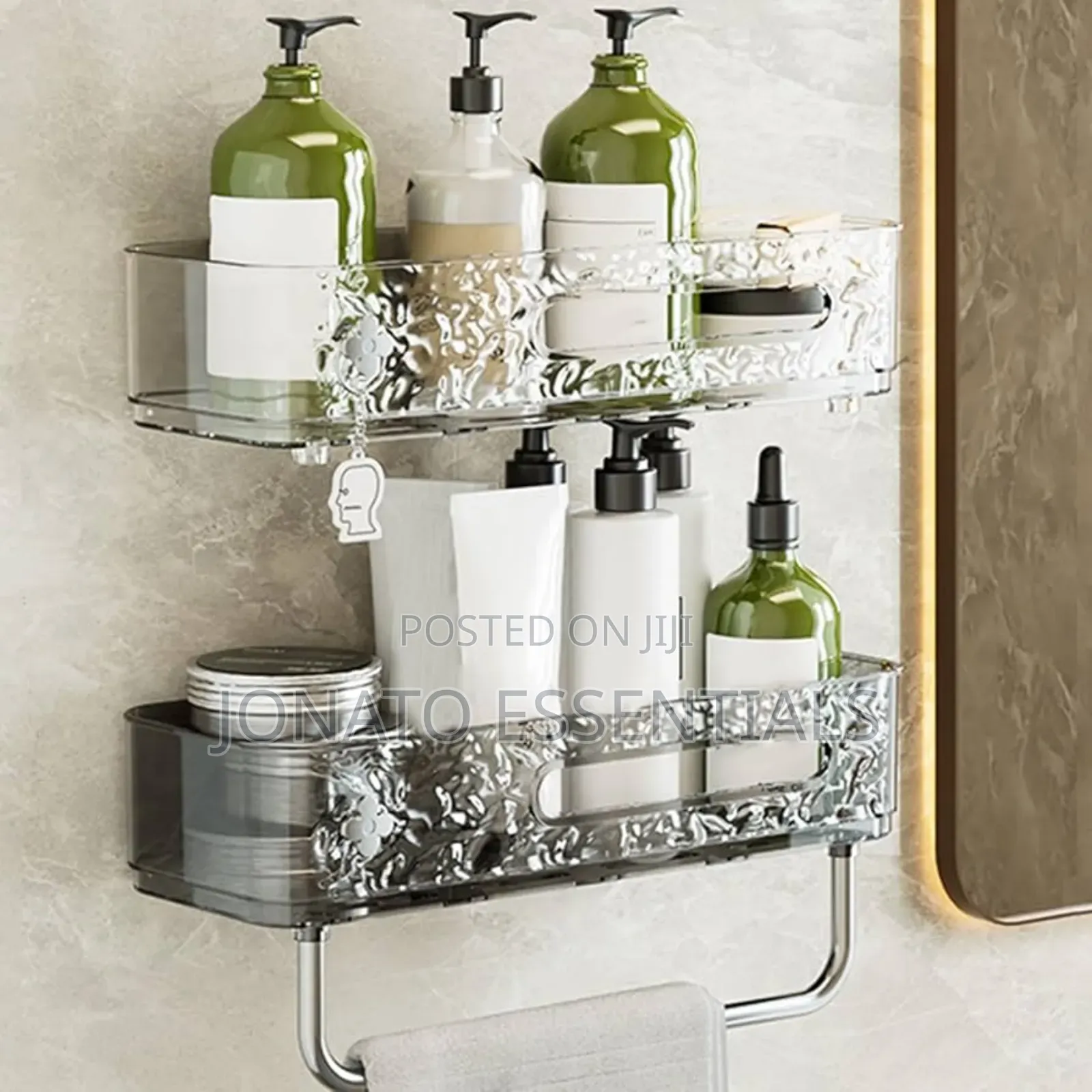 No-Drill Luxury Acrylic Bathroom Organizer - Clear Shower Caddy