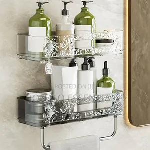No-Drill Luxury Acrylic Bathroom Organizer - Clear Shower Caddy