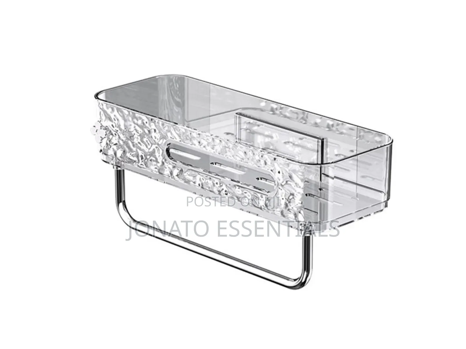 No-Drill Luxury Acrylic Bathroom Organizer - Clear Shower Caddy