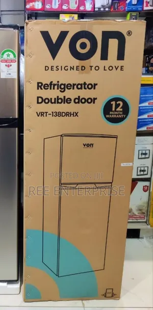 New In  138litres Von  Double Door Refrigerator
