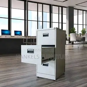 Office 3-Drawer Filing Cabinet – Durable Metal Design
