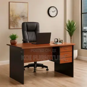 Office Desk; 1.4 Meters Brown Ergonomic Office Home Desk