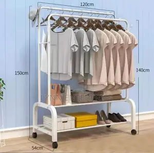 Double Pole Multipurpose Cloth Organizer Sturdy Cloth Rack