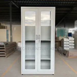 2-door Full Glass Front Office Filling Cabinet
