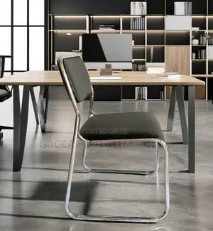 Armless Padded Office Chrome Visitor Chair