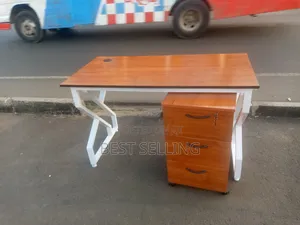 Modernized Brown Office Desk and Drawers