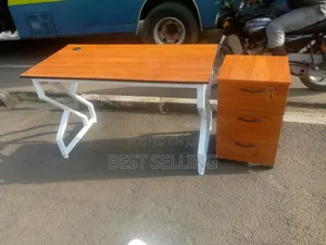 Brown 3 Drawers Office Desk