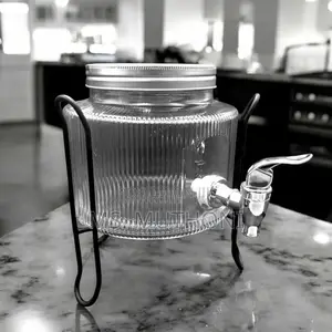 Single / Double Glass Beverage Dispenser Set on a Metal Stand,