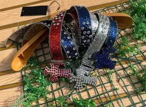 Crystal-Studded B.B Simon Belts