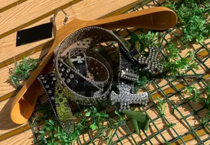 Crystal-Studded B.B Simon Belts