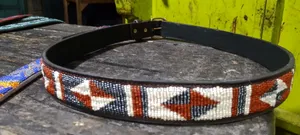 Unisex Maasai Leather Beaded Belts