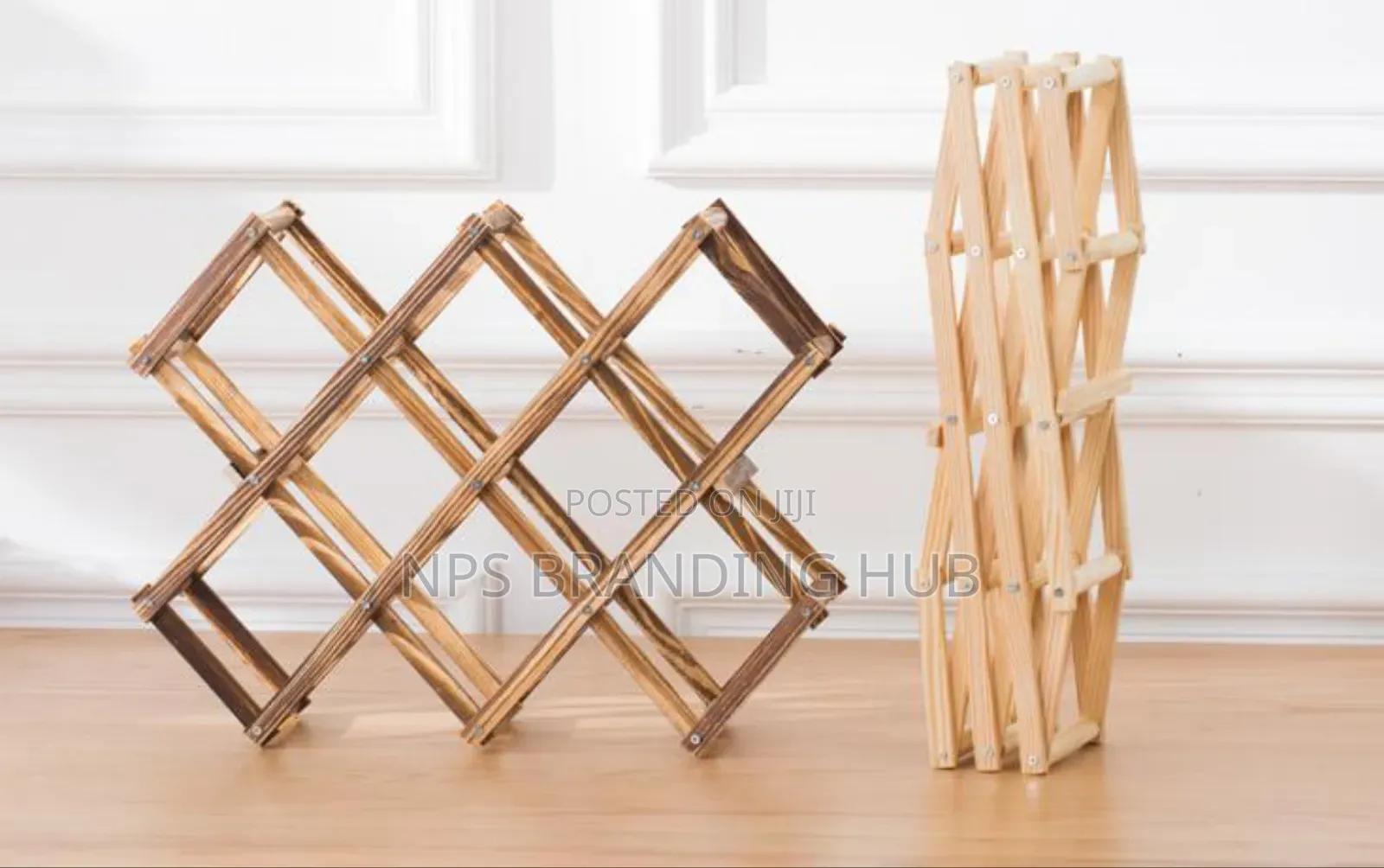 Foldable 10 Slot Wooden Wine Bottle Rack Zn