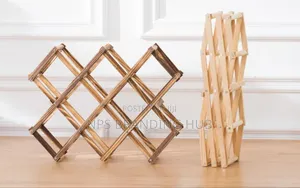 Foldable 10 Slot Wooden Wine Bottle Rack Zn