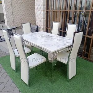 6 Seater Dining Table Silva White