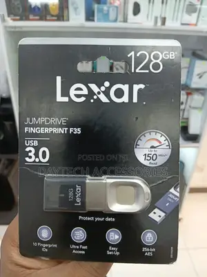 Lexar 128gb Jumpdrive Fingerprint F35 Usb 3.0 Flash Drive.