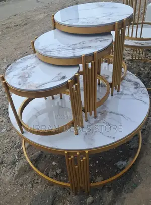 4 in 1 Executive Marble Table Available in Black and White