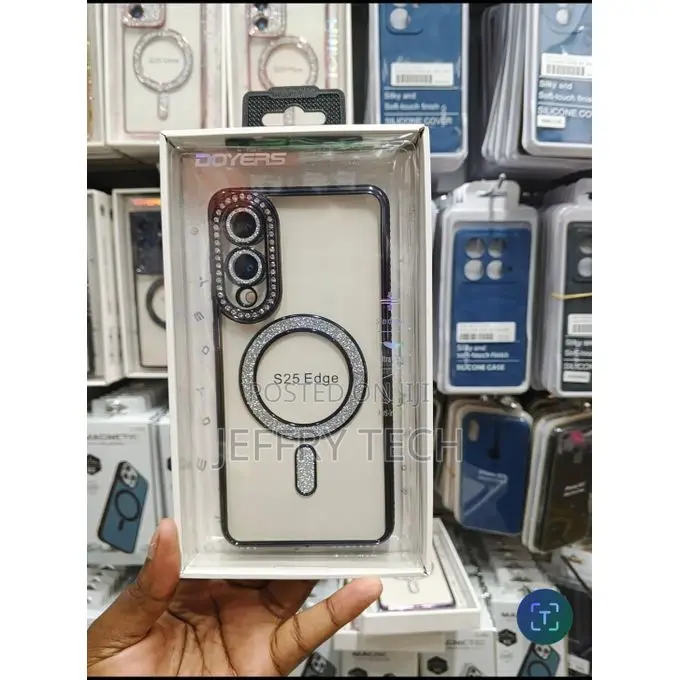 Samsung S25 Edge Clear Phone Case With Glitters
