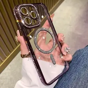Glitter Magnetic Charging Soft Case for Magsafe iPhone 15 Pro Max Plus