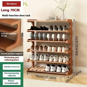 6 Layer Bamboo Shoe Rack Size: 70*25*83cm