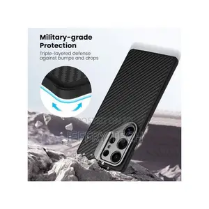 Nilkin Galaxy S25 Ultra Case Carboprop Case Kickstand Carbon Fiber Wit