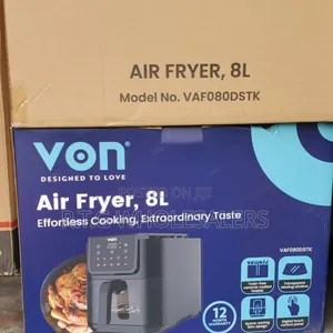 Von 8l Digital Slim Air Fryer – Touchscreen, Compact Design