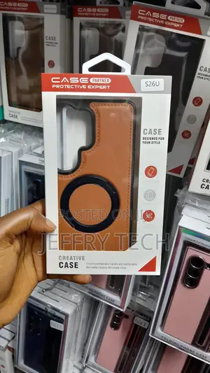 Nayer Samsung Galaxy S26 Ultra Leather Magnetic Ring Kickstand Case