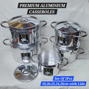 Premium Aluminium Casseroles a Set of 5 Pieces