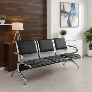 Office Benches; Black Three Seaters Reception Bench