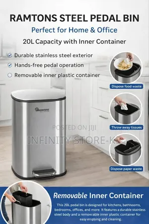 20 LTRS Steel Pedal Bin/ Ramtons Bin