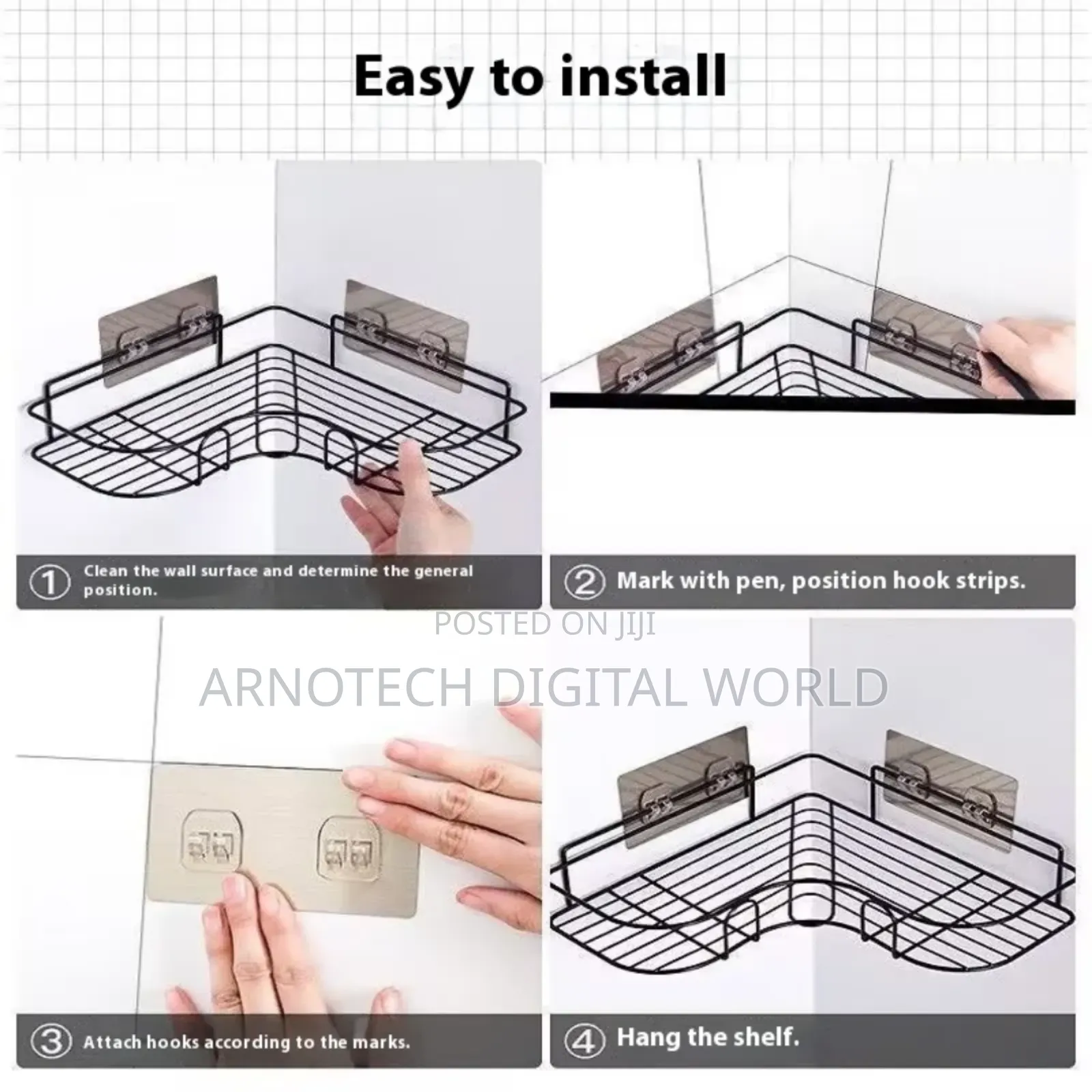 Wall Mounted Bathroom Shelf Organizer