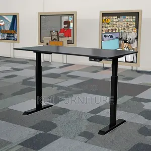 Office Desk; 1.2m Black Ergonomic Electric Adjustable Desk