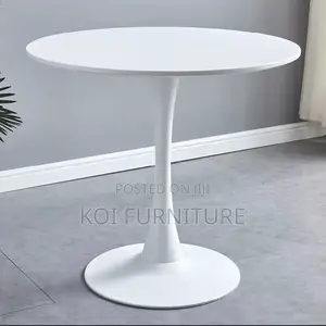 Coffee Table; Black Round Eames Marble Dining Coffee Table