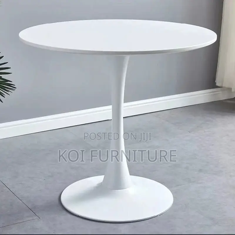 Coffee Table; Black Round Eames Marble Dining Coffee Table