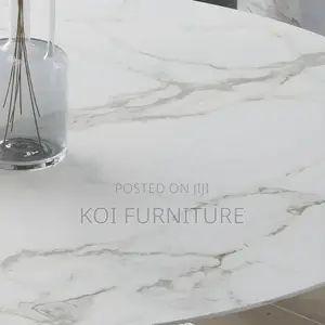 Coffee Table; Black Round Eames Marble Dining Coffee Table