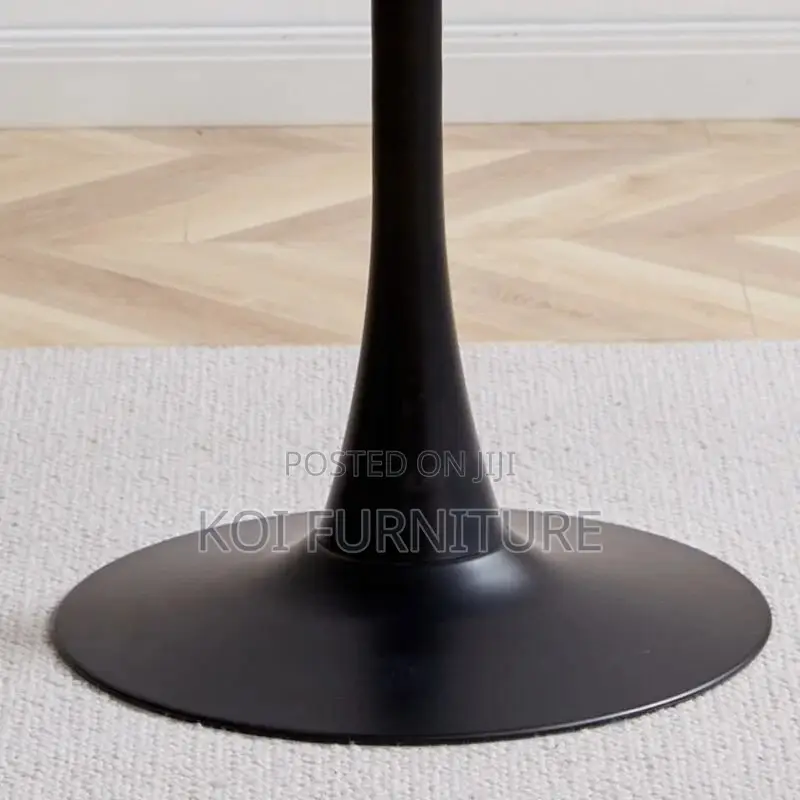 Coffee Table; Black Round Eames Marble Dining Coffee Table