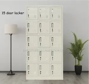 Office Cabinet; 15-locker Metallic Stuff Office Cabinet