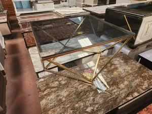 Square Glass Coffee Table With Gold Stand
