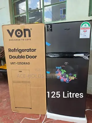 Von Double Door Fridge 125 Litres Direct Cool - Dark Inox
