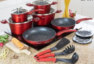 Edenburg 15pc Cookware Sets Red Colour