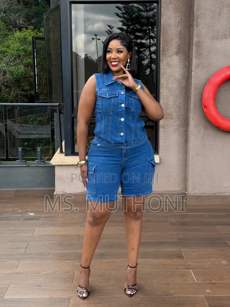 Ladies 2 Piece Denim Set