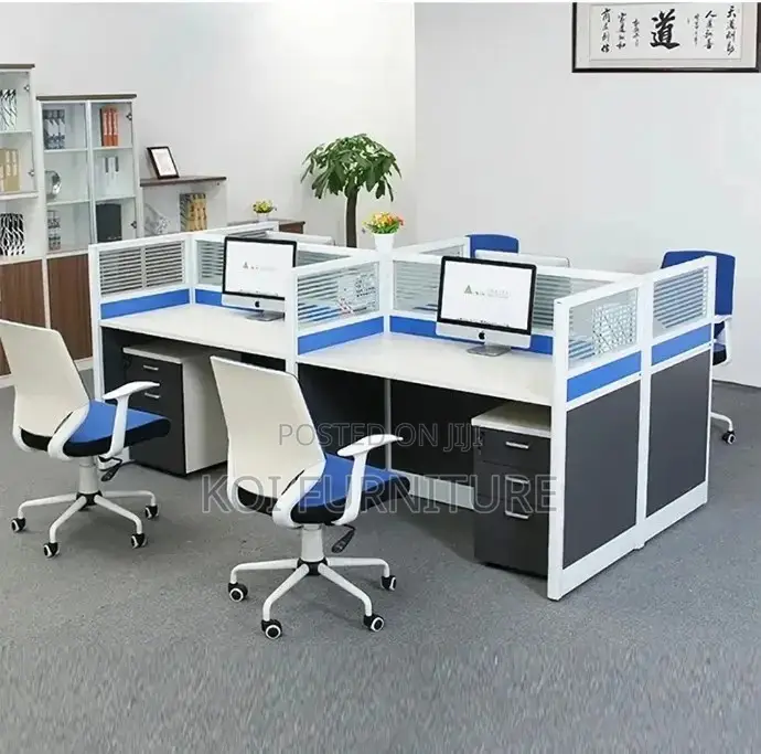 Office Workstation; Four Users MDF Office Station Desks