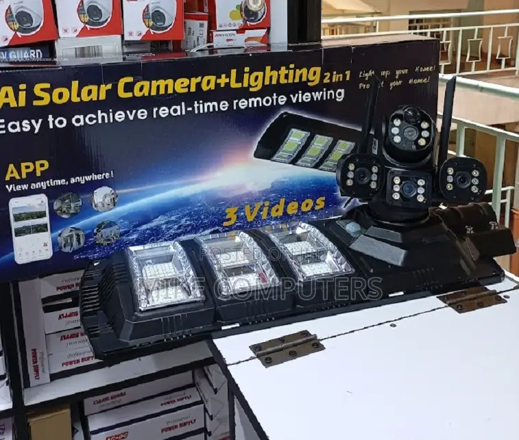 V380 4g CCTV Solar Camera With Solar Floodlight