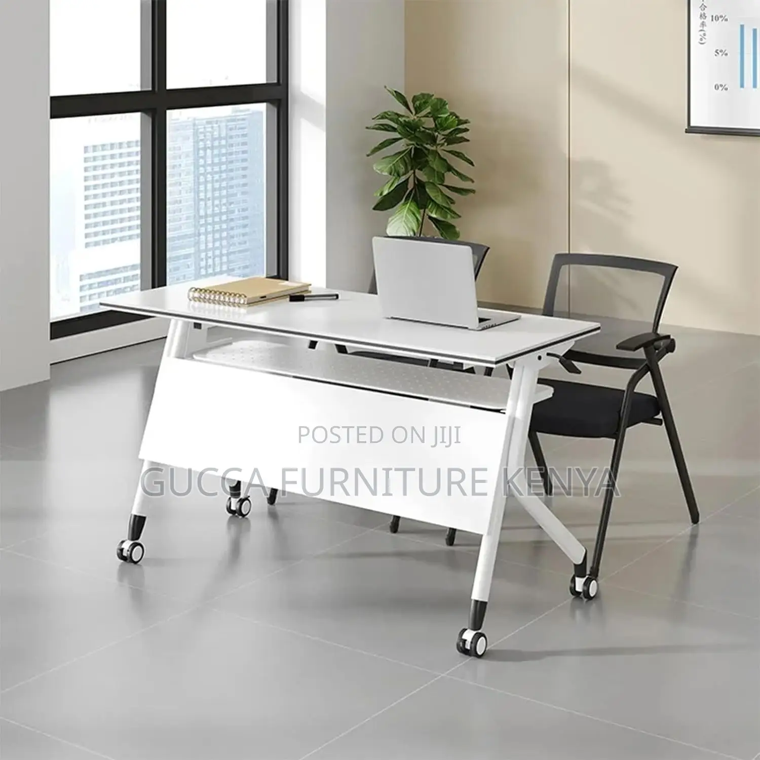 120cm White Foldable Office Training Table