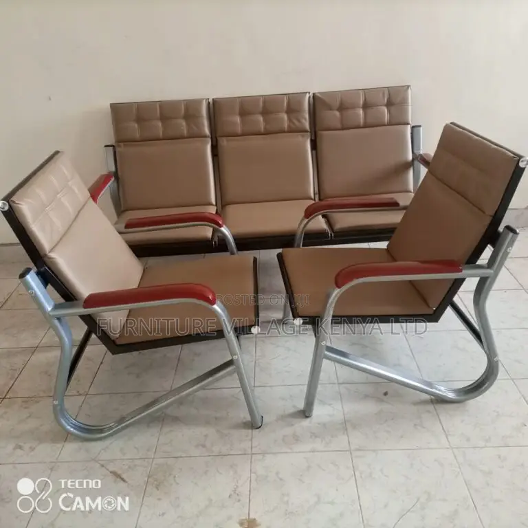 Office Sofa ; 5- Seater Leather Reception Office Sofa